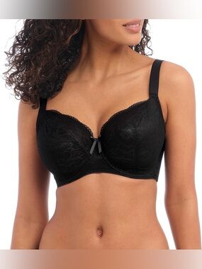 **Freya** Women's Fancies Underwire Balcony K Cup Bra Black 38J #AA1012